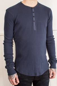 PM122-215 Grandpa Rib Shirt Blue